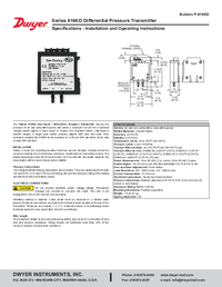 Thumbnail of document Manual - 616KD Differential Pressure Transmitter